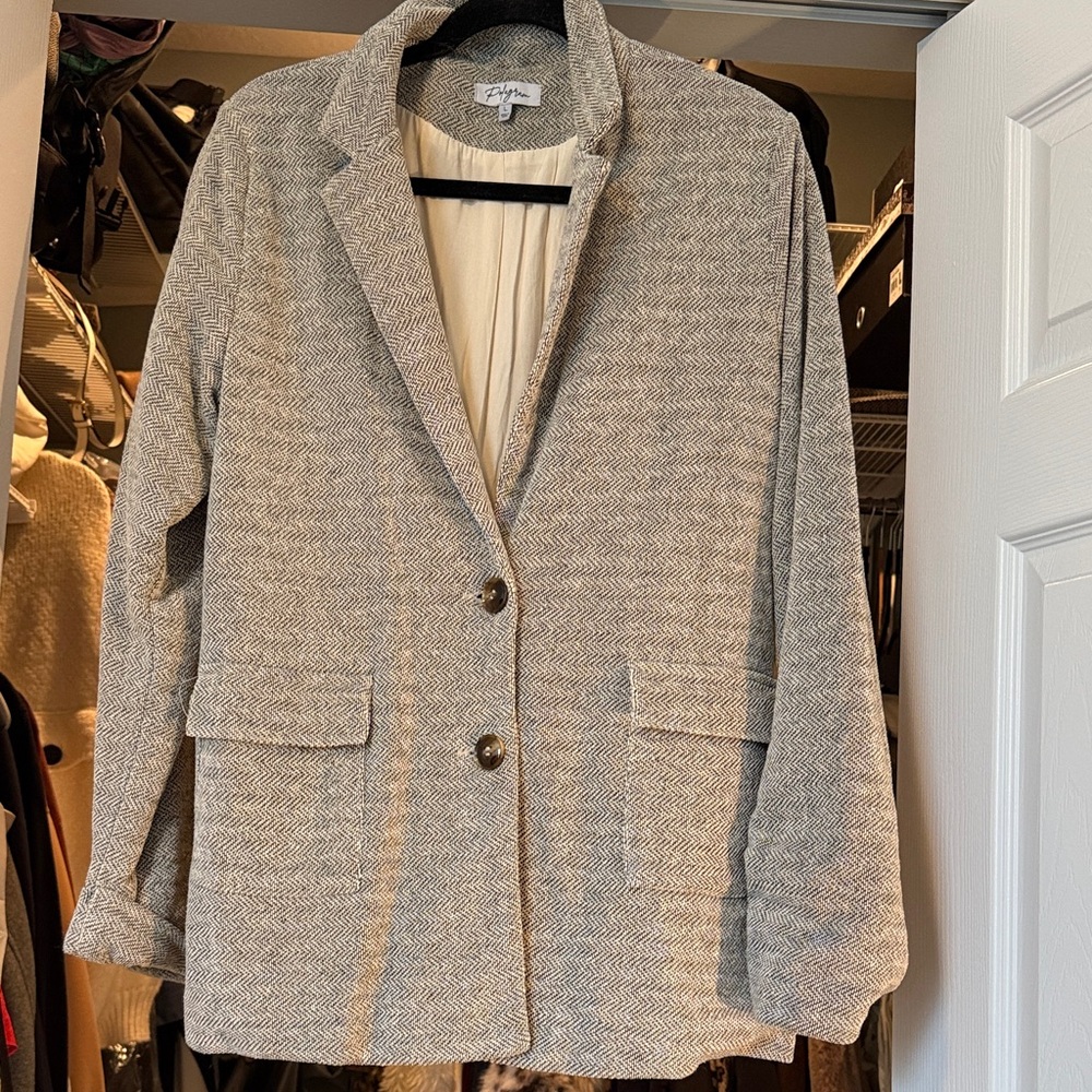 Polygram Beige Herringbone Blazer